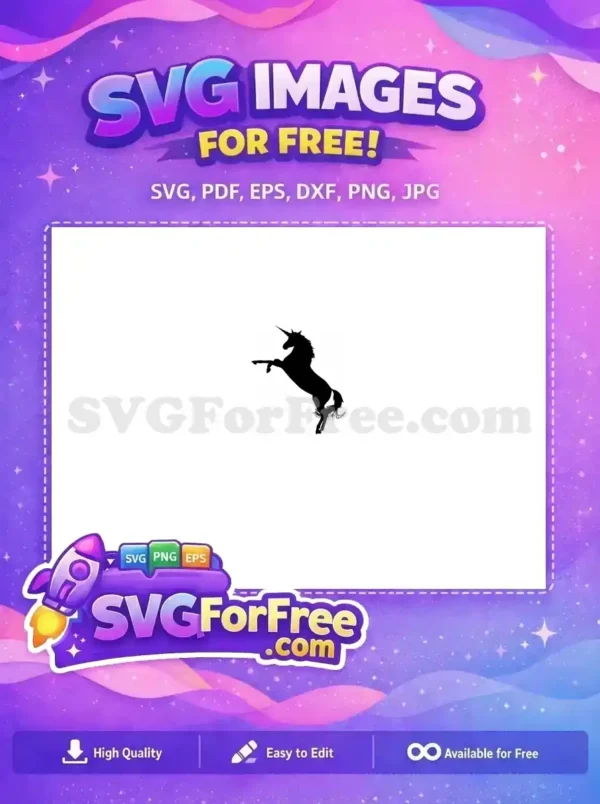 Free Silhouette Unicorn Free Rearing Majestic Pose Free SVG Free Silhouette Unicorn Free Rearing Majestic Pose Free SVG