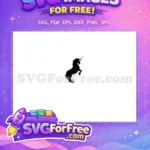 Free Black Silhouette Free Rearing Unicorn Horse Free SVG - Instant Download