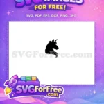 Free Black Silhouette Free Unicorn Mane Head Free SVG - Instant Download