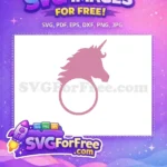 Free Pink Frame Free Unicorn Silhouette Head Girl Free SVG - Instant Download