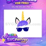 Free Star Shades Free Purple Mane Unicorn Free SVG - Instant Download