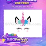 Free Colorful Flower Crown Free Eyelash Unicorn Free SVG 2 - Instant Download