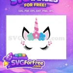 Free Eyelash Hearts Free Floral Unicorn Face Free SVG - Instant Download