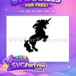 Free Rearing Silhouette Free Majestic Mane Unicorn Free SVG - Instant Download