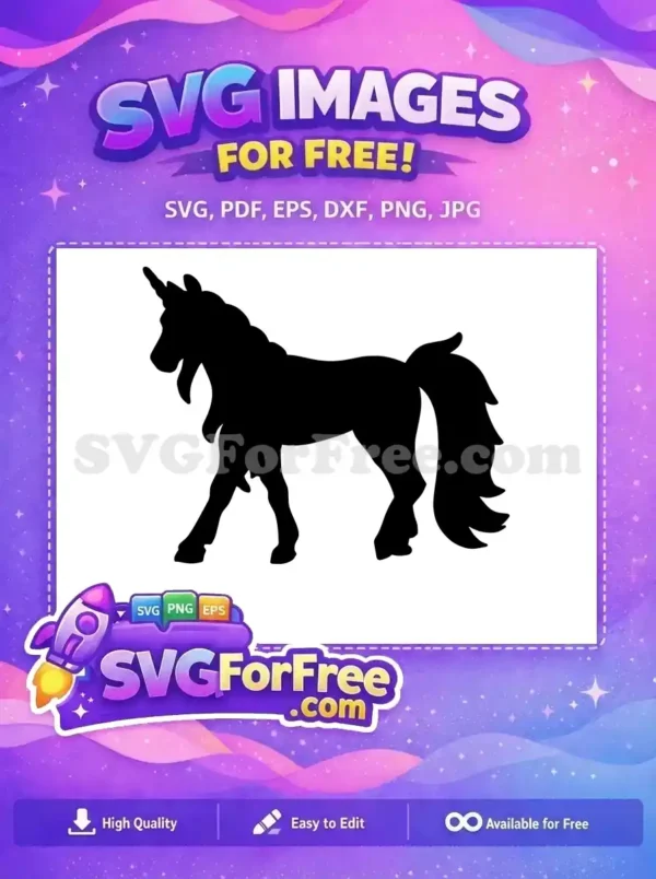 Free Elegant Horse Free Unicorn Silhouette Free SVG