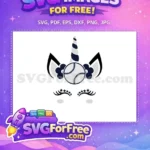 Free Baseball Unicorn Free Stars Eyelashes Sports Free SVG - Instant Download