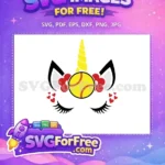 Free Yellow Softball Free Red Flowers Unicorn Free SVG 1 - Instant Download