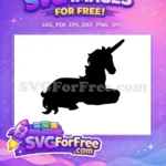 Free Reclining Unicorn Free Silhouette Magical Creature Free SVG 2 - Instant Download