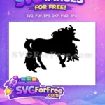 Free Fluffy Mane Free Curly Tail Unicorn Free SVG - Instant Download