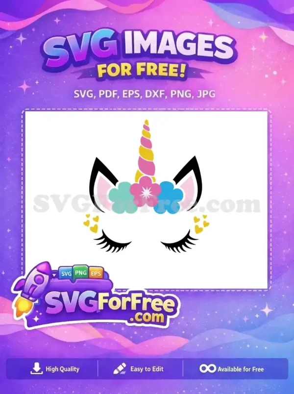 Free Eyelashes Hearts Free Floral Crown Unicorn Free SVG