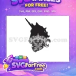 Free Black Unicorn Free Floral Zentangle Mythical Free SVG - Instant Download
