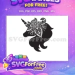 Free Floral Crown Free Detailed Horn Unicorn Free SVG - Instant Download