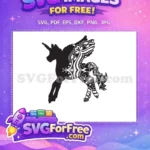 Free Detailed Mane Free Elegant Wings Unicorn Free SVG - Instant Download