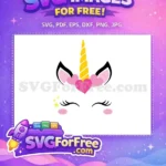 Free Heart Eyes Free Yellow Horn Unicorn Free SVG - Instant Download