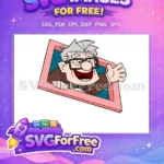 Free Waving Carl Fredricksen Free Happy Old Man Up Free SVG - Instant Download