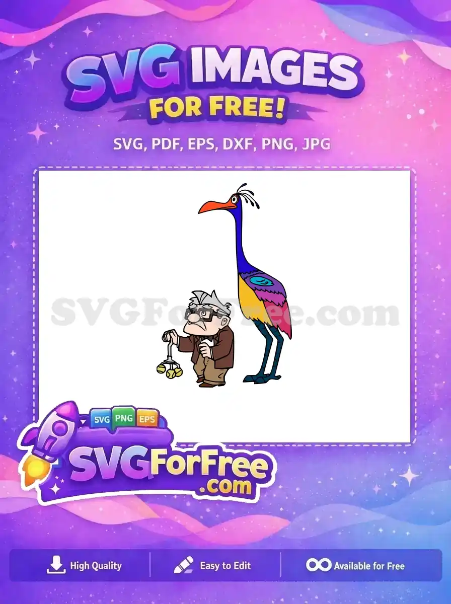 Free Grumpy Carl Fredricksen Free Colorful Kevin Up Movie Free SVG