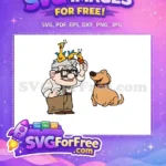 Free Carl Fredricksen Free Dug Brown Hair Up Free SVG - Instant Download