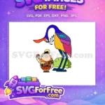 Free Smiling Russell Free Colorful Bird Up Movie Free SVG - Instant Download