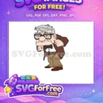 Free Carl Fredricksen Glasses Free Bowtie Brown Up Free SVG - Instant Download