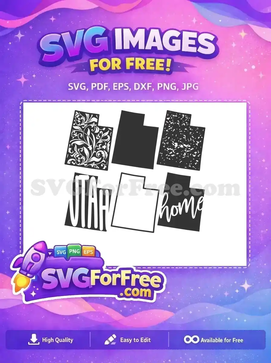 Free Floral Ornate Free Speckled Utah Home Free SVG