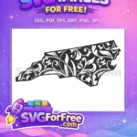 Free Floral Swirls Free North Carolina State Free SVG - Instant Download