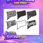 Free Floral Swirls Free Speckled Texture Connecticut Free SVG - Instant Download