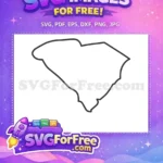 Free South Simple Outline Free Carolina USA Free SVG - Instant Download