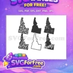 Free Floral Accents Free Grunge Text Idaho Free SVG - Instant Download