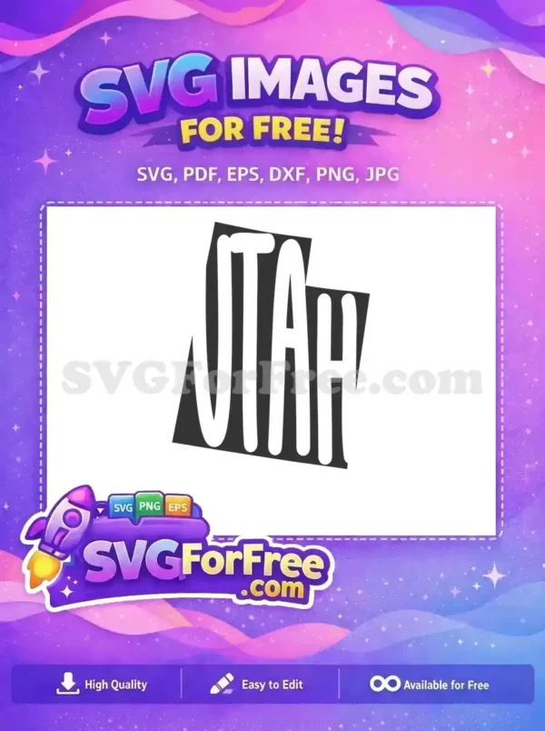 Free Utah State Shape Free Dark Silhouette USA Free SVG
