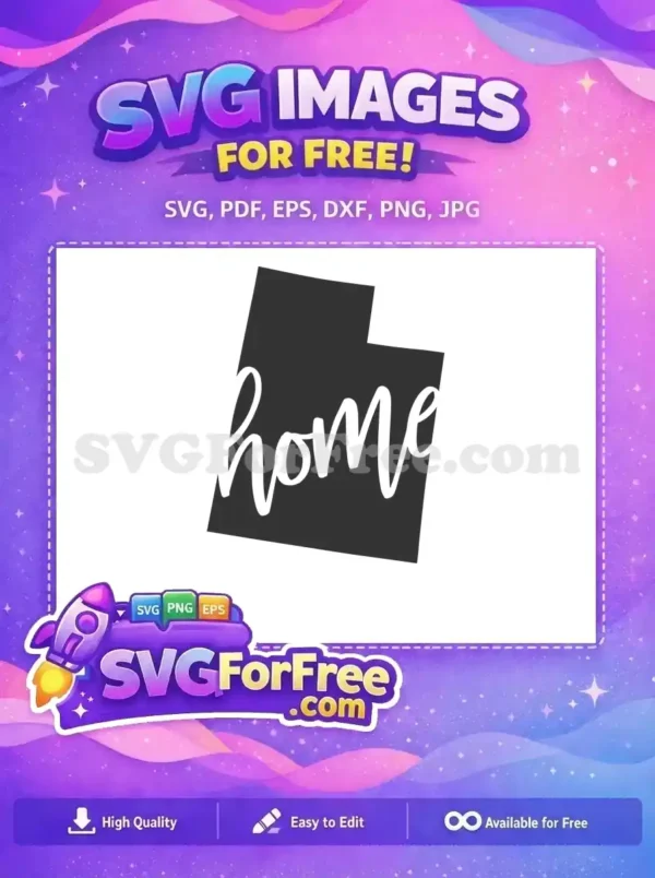 Free Utah State Free Home Text Silhouette Free SVG