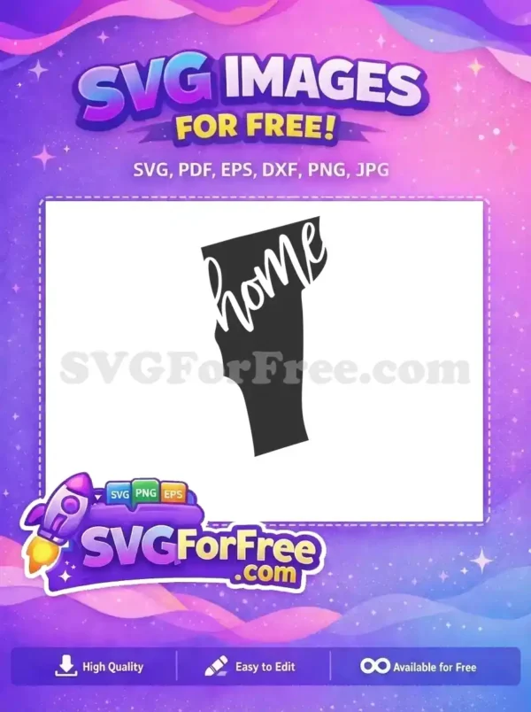 Free Vermont State Free Home Text Silhouette Free SVG