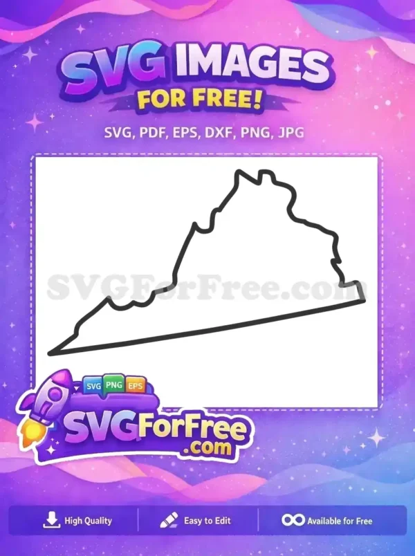 Free Virginia Outline Free Simple USA States Free SVG