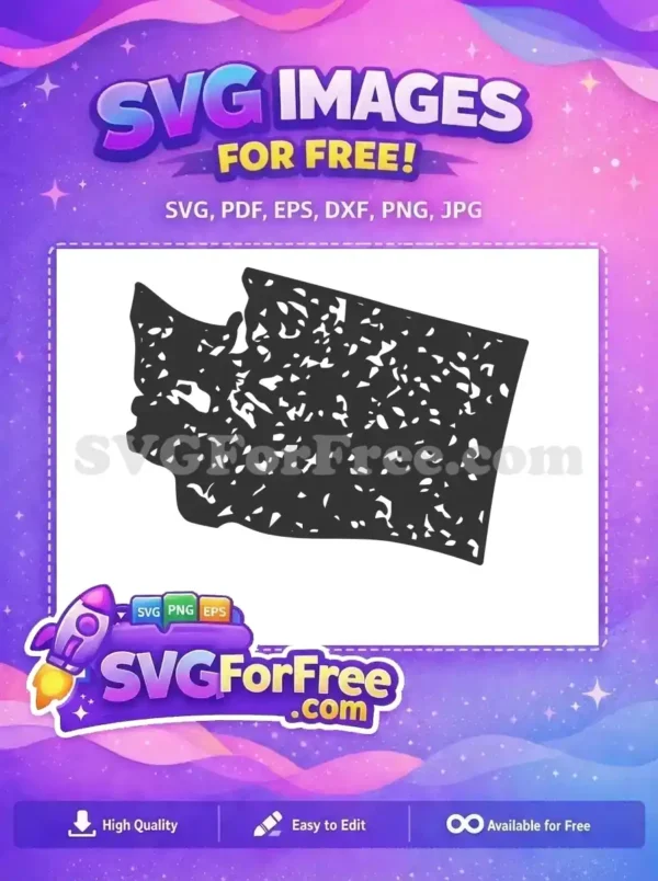 Free Washington State Shape Free Grunge Style USA Free SVG