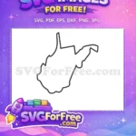 Free Detailed State Shape Free West Virginia Outline Free SVG - Instant Download