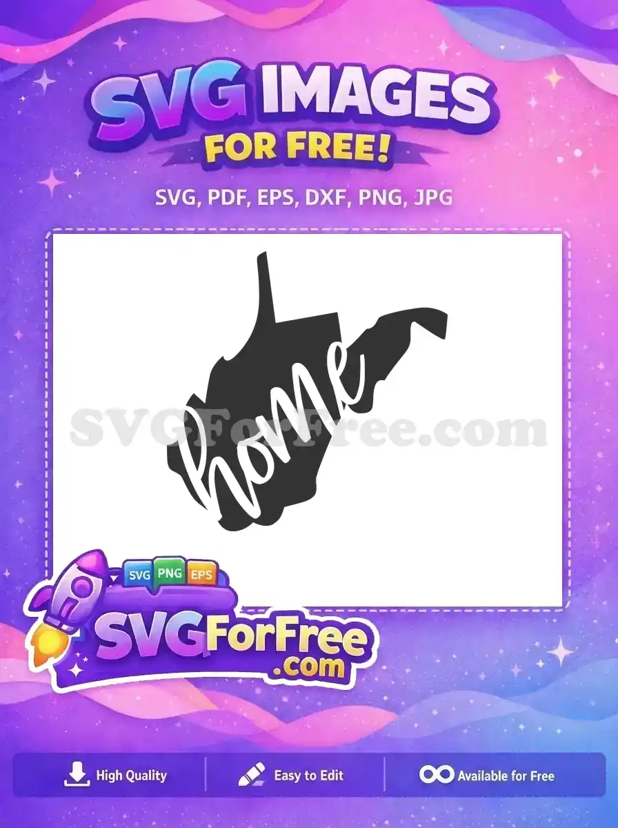 Free West Virginia Detail Free Home Inscription USA Free SVG