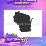 Free Wisconsin Outline Free State Silhouette USA Free SVG 1 - Instant Download