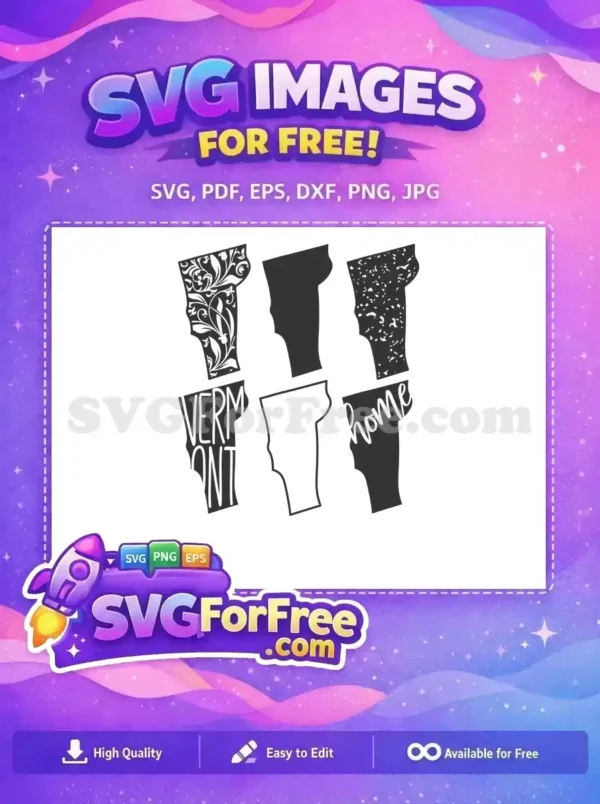 Free Floral Vermont Free Solid Vermont Home Free SVG
