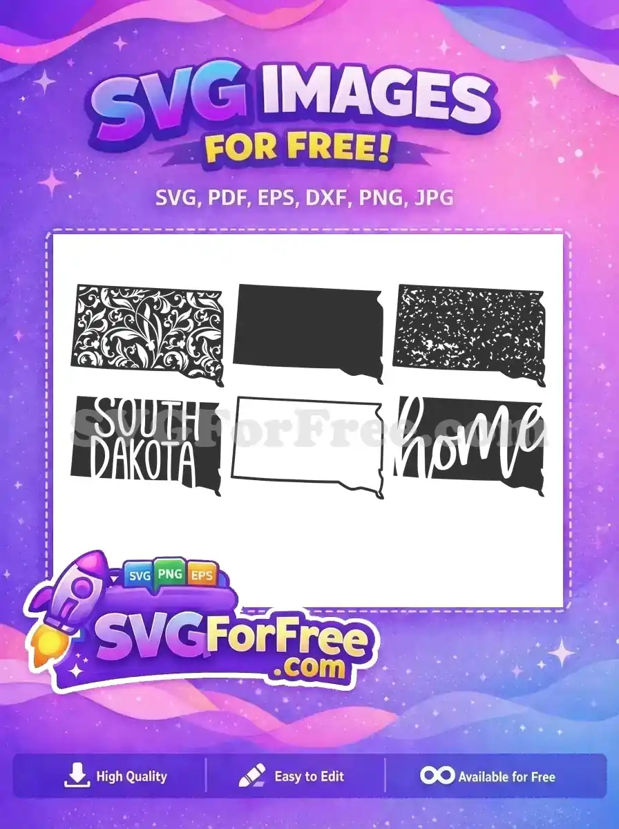 Free Ornate Floral Free Solid South Dakota Home Free SVG