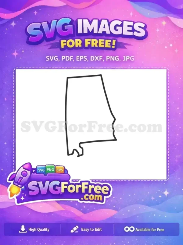 Free Alabama Outline Free State Silhouette USA Free SVG 2