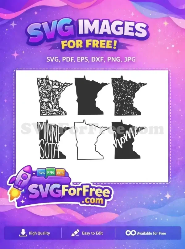 Free Minnesota Floral Free Grunge Home State Free SVG