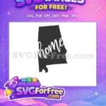 Free Alabama State Free Home Inscription Silhouette Free SVG - Instant Download