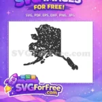 Free Distressed Alaska Free State Silhouette USA Free SVG - Instant Download