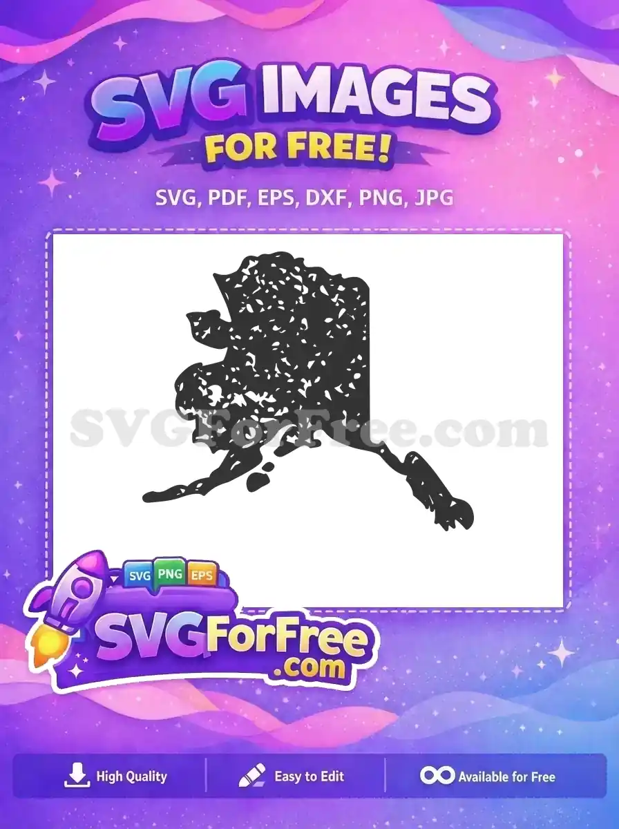 Free Distressed Alaska Free State Silhouette USA Free SVG
