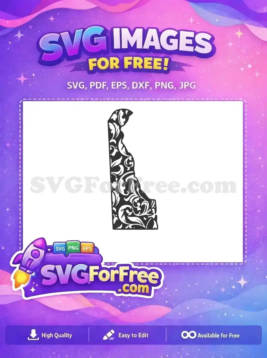 Free Floral Delaware Free Silhouette USA Free SVG