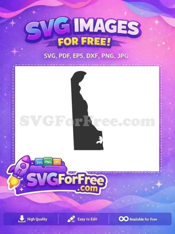 Free Delaware Outline Free Black Silhouette USA Free SVG