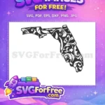 Free Floral Pattern Free Florida USA States Free SVG - Instant Download