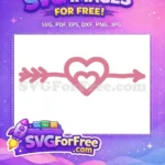 Free Pink Arrow Free Heart Valentine's Day Free SVG - Instant Download
