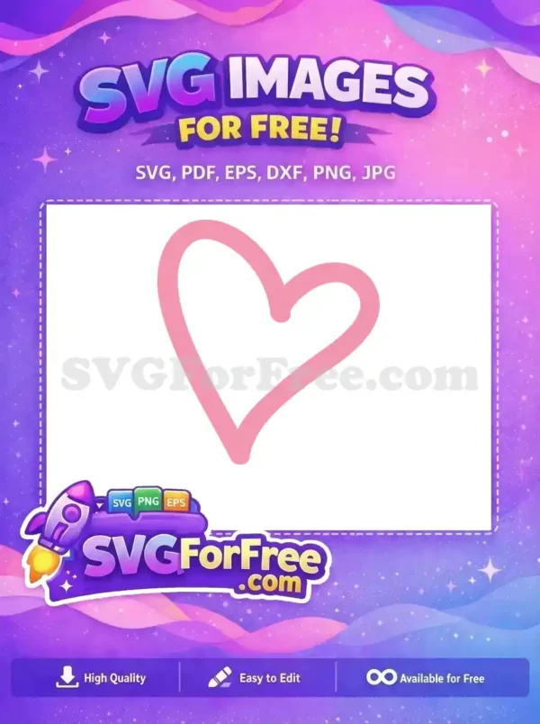 Free Pink Heart Outline Free Romance Valentine's Day Free SVG