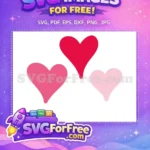 Free Pink Heart Free Red Heart Valentine's Day Free SVG - Instant Download