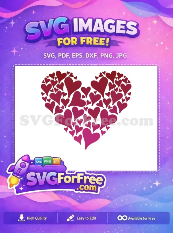 Free Burgundy Hearts Free Magenta Hearts Valentine's Day Free SVG